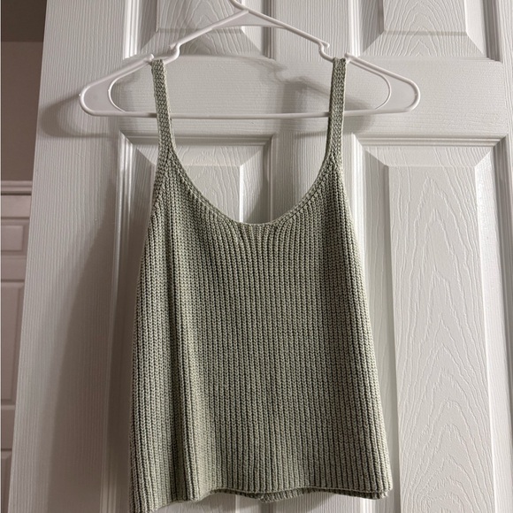 Pink Lily Olive Button-Front Knit Tank Top - Picture 2 of 2